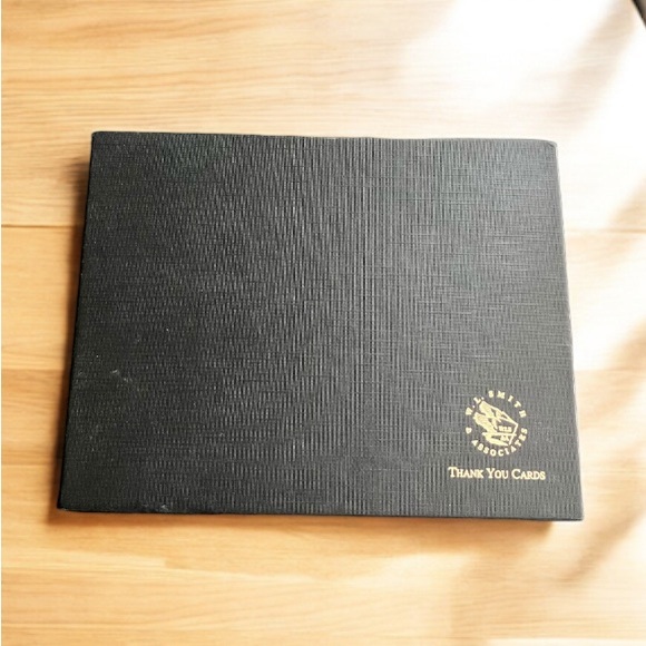 NEW Sympathy Thank You Cards 25 Notes Envelopes Gold Tone Writing White Cards - Picture 4 of 6